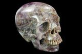 Realistic, Carved, Purple Fluorite Skull #127575-2